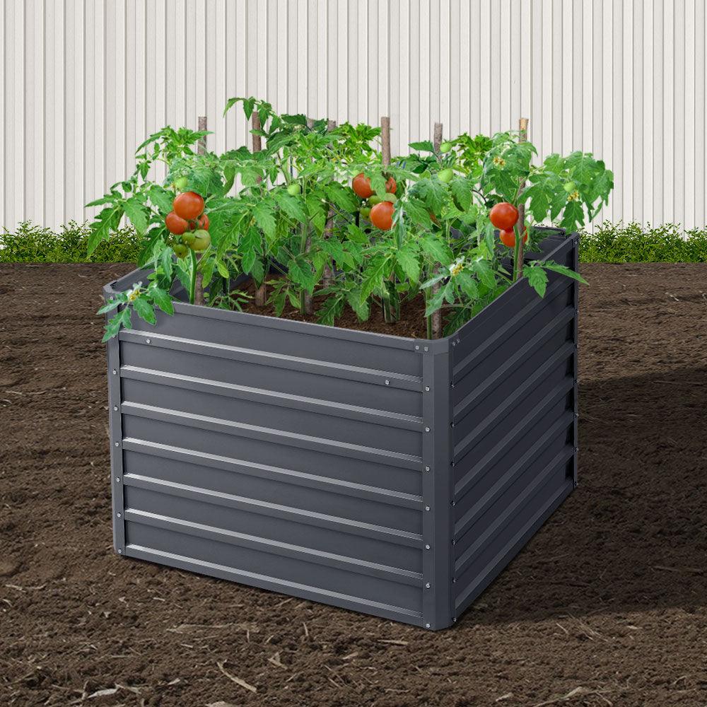 Greenfingers 2x Garden Bed 100x100x77cm Planter Box Raised Container Galvanised - Ozstylz