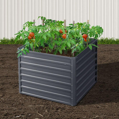 Greenfingers 2x Garden Bed 100x100x77cm Planter Box Raised Container Galvanised - Ozstylz