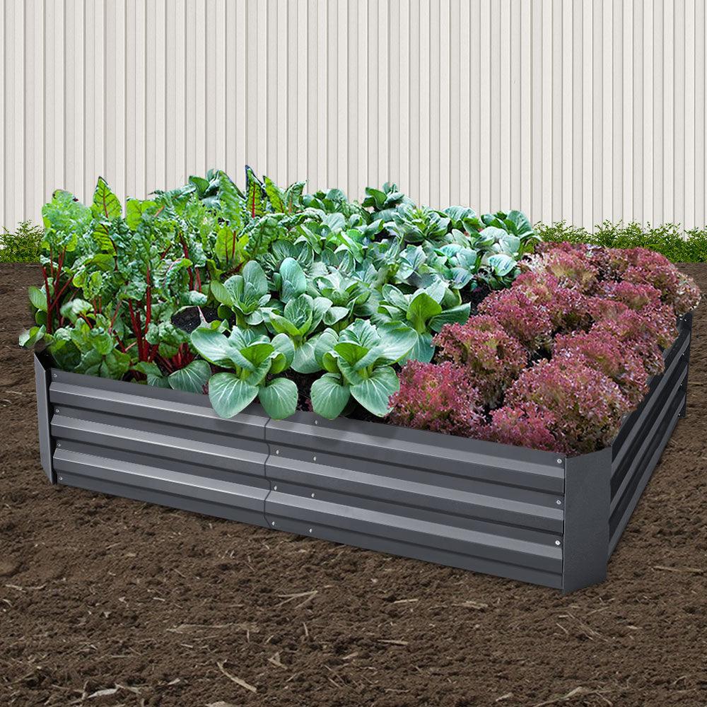 Greenfingers 2x Garden Bed 150x90cm Planter Box Raised Container Galvanised Herb - Ozstylz