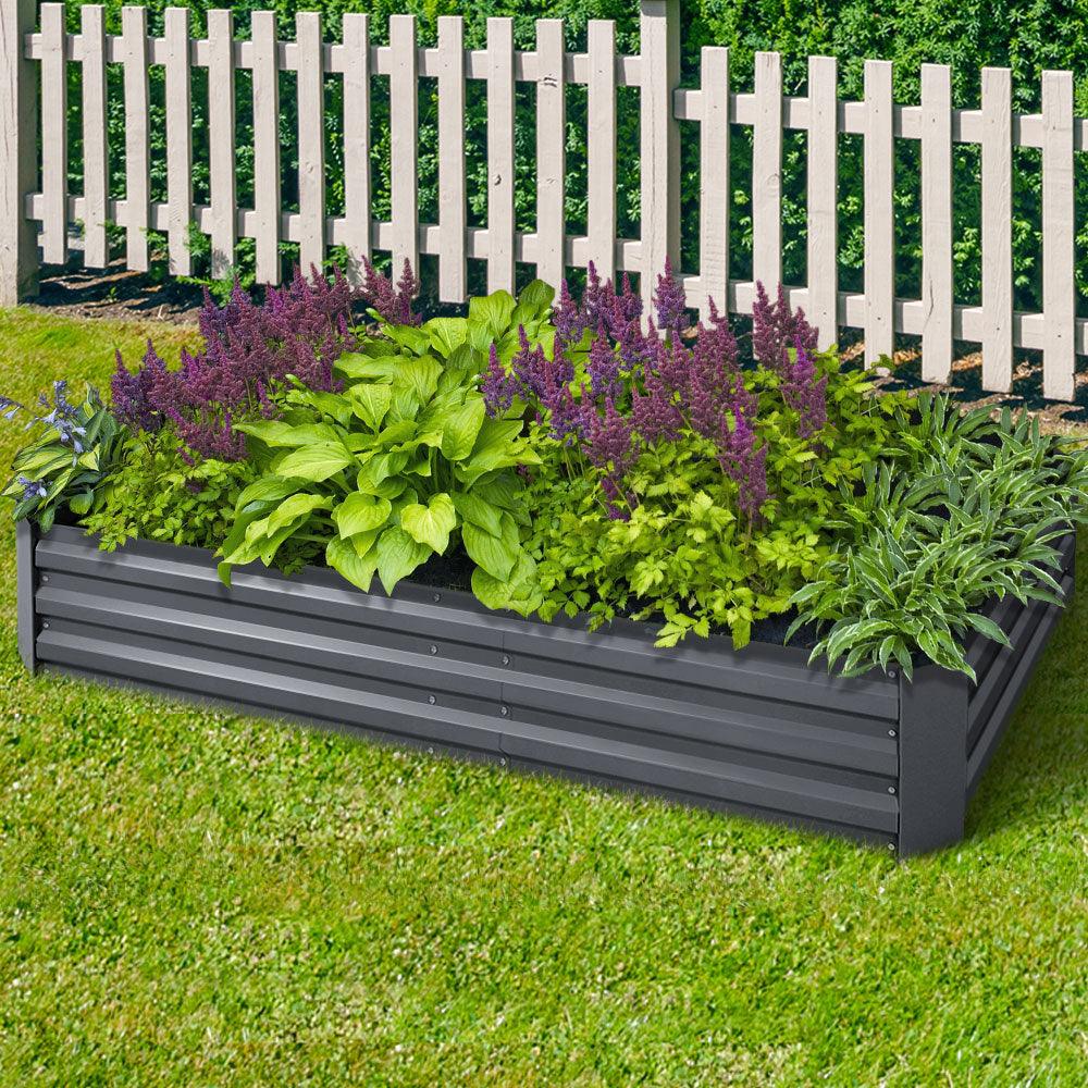 Greenfingers 2x Garden Bed 210x90cm Planter Box Raised Container Galvanised Herb - Ozstylz