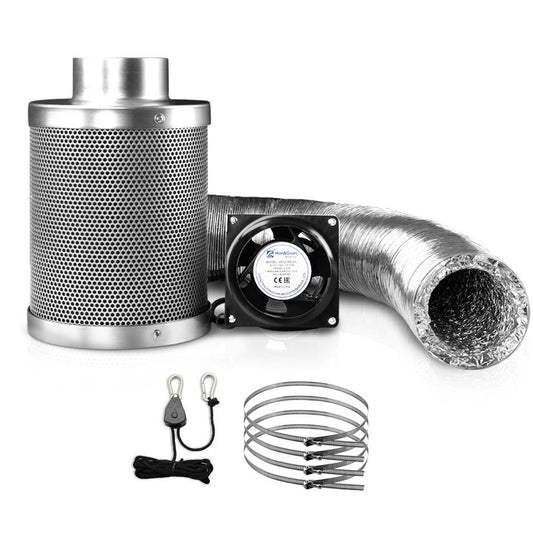 Greenfingers 6"Ventilation Kit Fan Hydroponics Grow Tent Kit Carbon Filter Duct,Greenfingers - Ozstylz