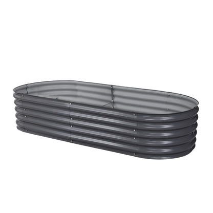 Greenfingers Garden Bed 160X80X42cm Oval Planter Box Raised Container Galvanised - Ozstylz