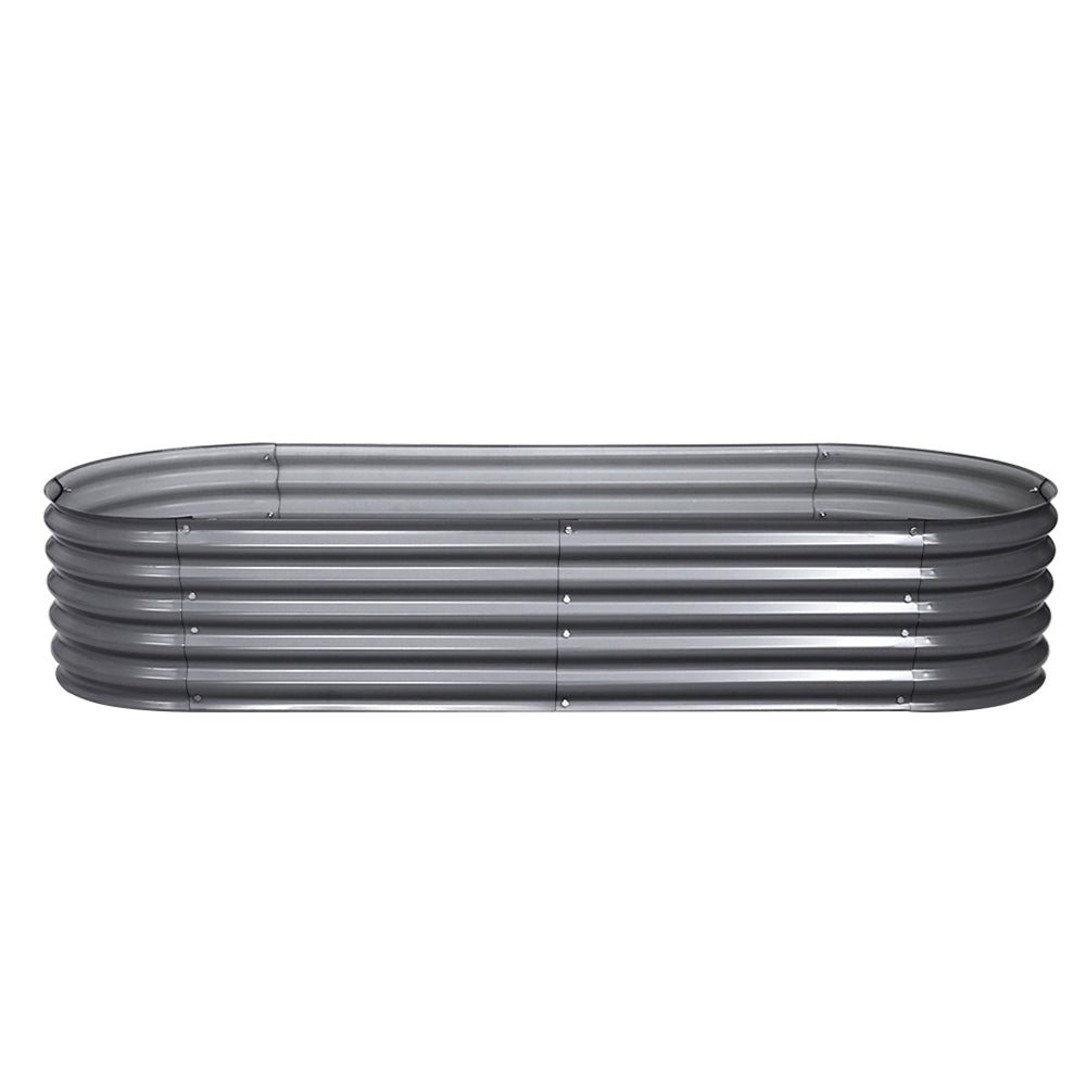 Greenfingers Garden Bed 160X80X42cm Oval Planter Box Raised Container Galvanised - Ozstylz