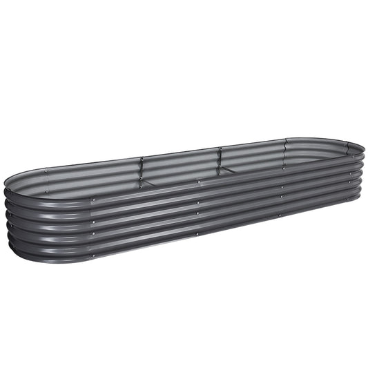 Greenfingers Garden Bed 320X80X42cm Oval Planter Box Raised Container Galvanised - Ozstylz