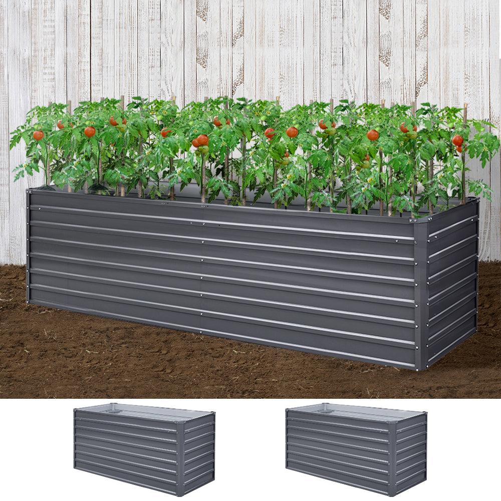 Greenfingers Garden Bed 320x80x77cm Planter Box Raised Container Galvanised Herb - Ozstylz