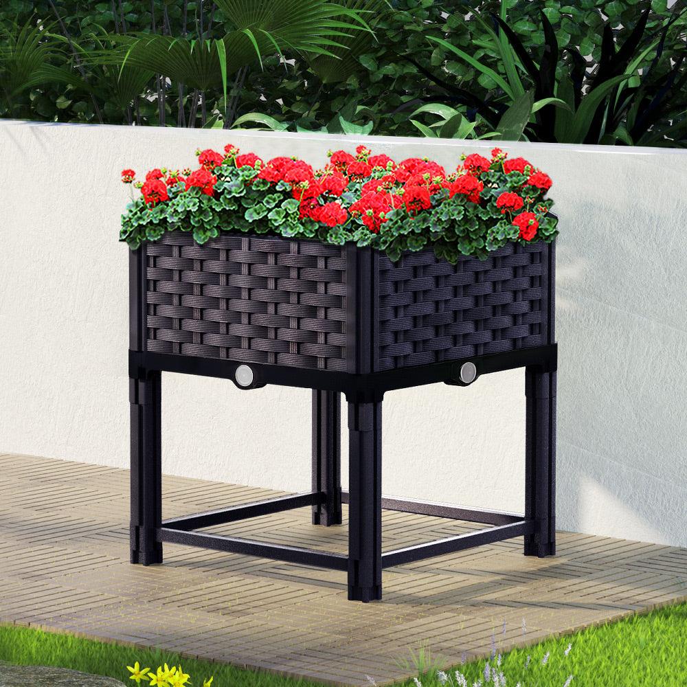 Greenfingers Garden Bed 40x40x23cm PP Planter Box Raised Container Growing Herb - Ozstylz