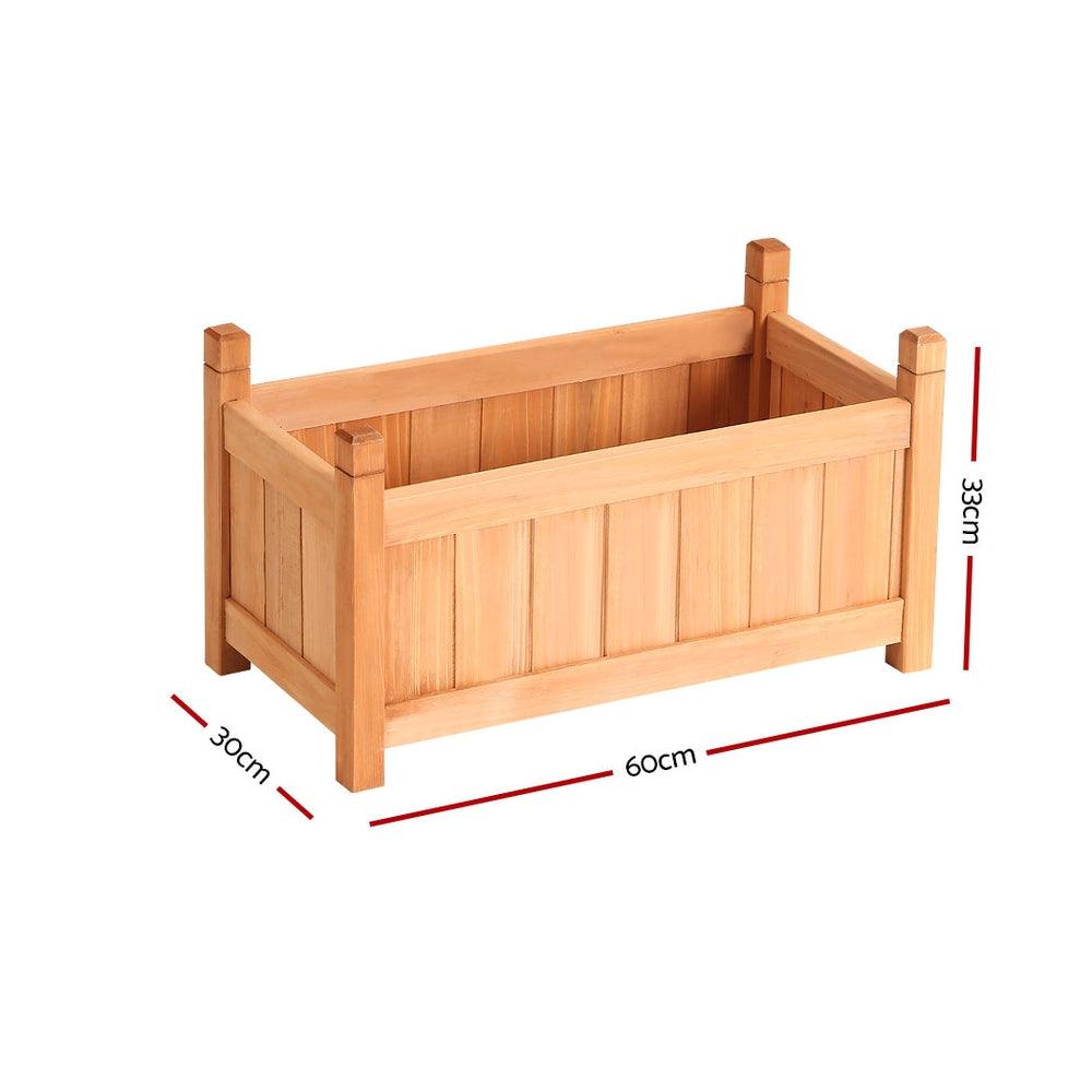 Greenfingers Garden Bed 60x30x33cm Wooden Planter Box Raised Container Growing - Ozstylz