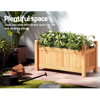 Greenfingers Garden Bed 60x30x33cm Wooden Planter Box Raised Container Growing - Ozstylz