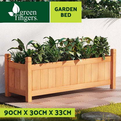 Greenfingers Garden Bed 90x30x33cm Wooden Planter Box Raised Container Growing - Ozstylz