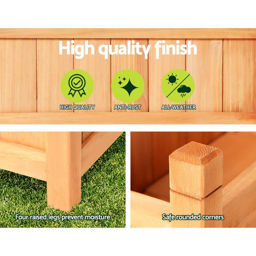 Greenfingers Garden Bed 90x30x33cm Wooden Planter Box Raised Container Growing - Ozstylz