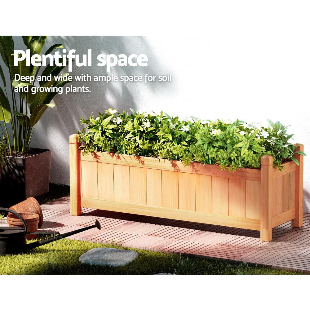 Greenfingers Garden Bed 90x30x33cm Wooden Planter Box Raised Container Growing - Ozstylz