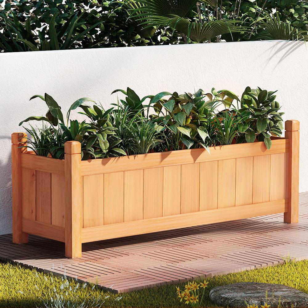 Greenfingers Garden Bed 90x30x33cm Wooden Planter Box Raised Container Growing - Ozstylz