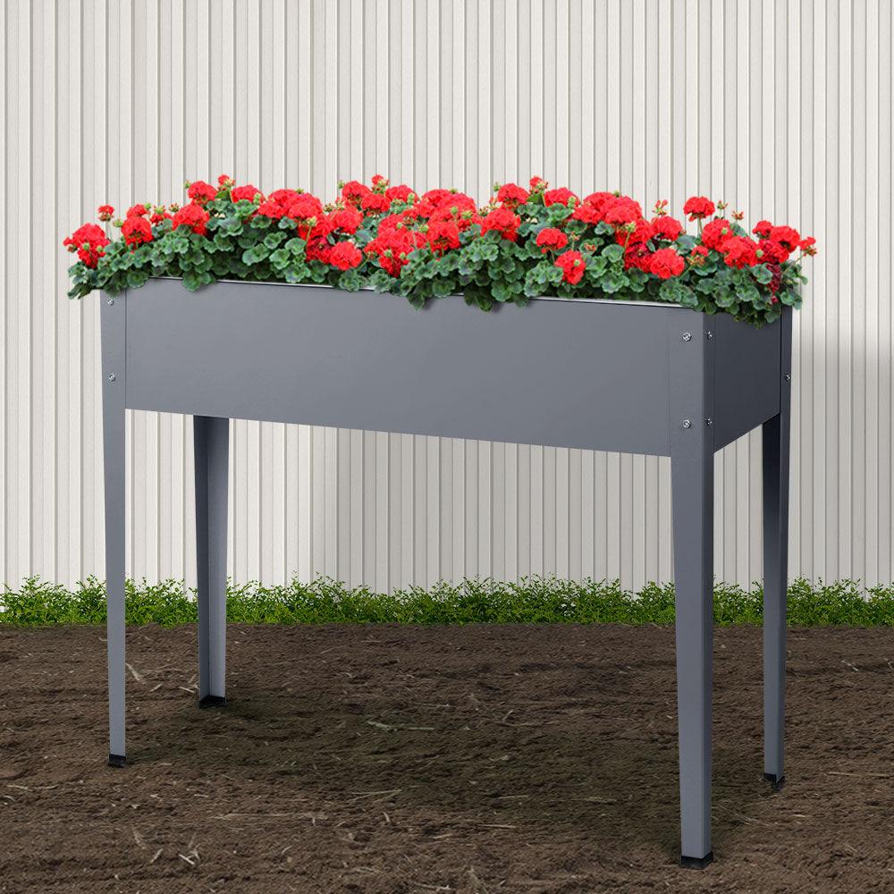 Greenfingers Garden Bed Elevated 100X80X30cm Planter Box Container Galvanised - Ozstylz