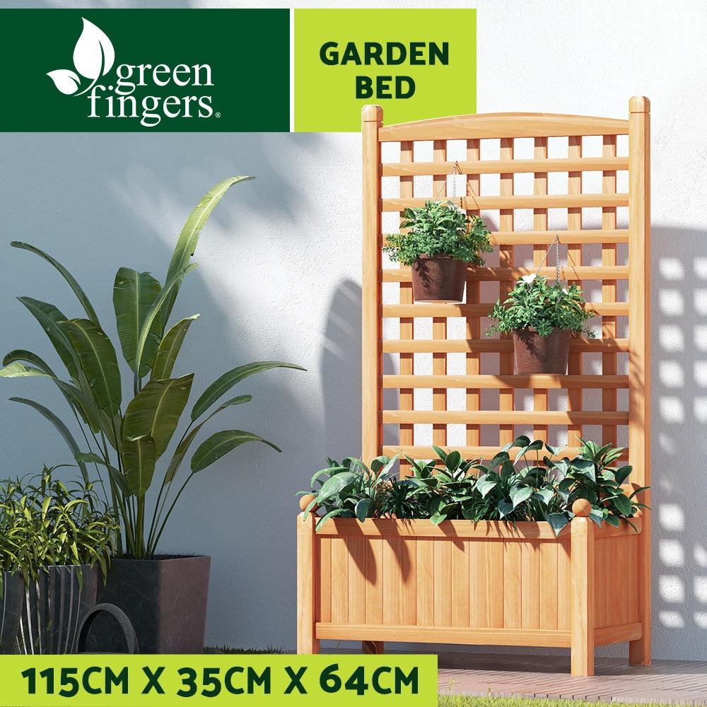 Greenfingers Garden Bed Wooden 64x35x115cm Planter Raised Box Container Trellis - Ozstylz