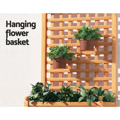 Greenfingers Garden Bed Wooden 64x35x115cm Planter Raised Box Container Trellis - Ozstylz