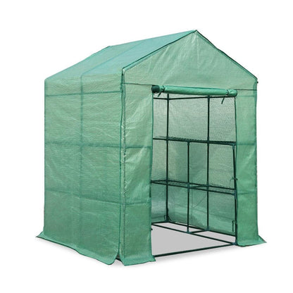 Greenfingers Greenhouse 1.4x1.55x2M Walk in Green House Tunnel Plant Garden Shed 8 Shelves - Ozstylz