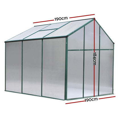 Greenfingers Greenhouse 1.9x1.9x1.83M Aluminium Polycarbonate Green House Garden Shed - Ozstylz