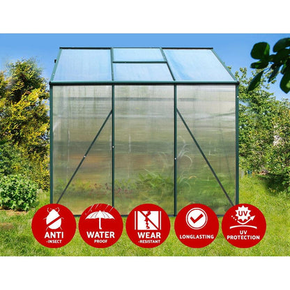 Greenfingers Greenhouse 1.9x1.9x1.83M Aluminium Polycarbonate Green House Garden Shed - Ozstylz