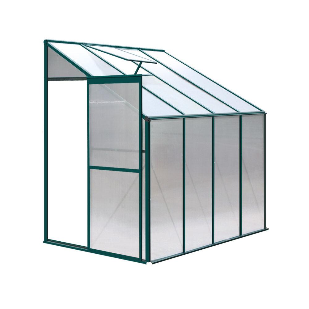 Greenfingers Greenhouse 2.52x1.27x2.13M Lean-to Aluminium Polycarbonate Green House Garden Shed - Ozstylz