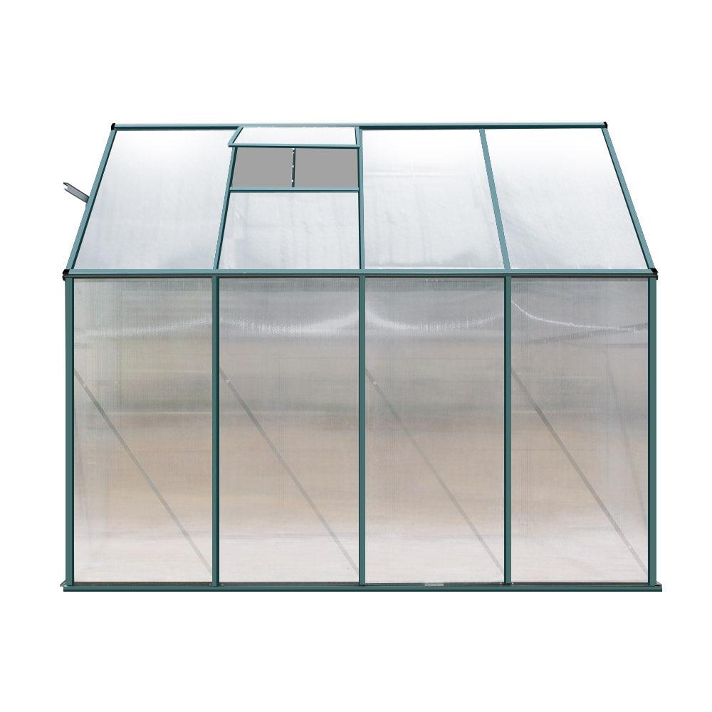 Greenfingers Greenhouse 2.52x1.27x2.13M Lean-to Aluminium Polycarbonate Green House Garden Shed - Ozstylz