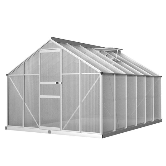 Greenfingers Greenhouse 3.6x2.5x1.95M Aluminium Polycarbonate Green House Garden Shed - Ozstylz