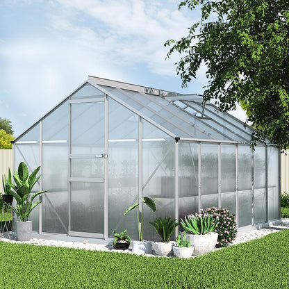 Greenfingers Greenhouse 3.6x2.5x1.95M Aluminium Polycarbonate Green House Garden Shed - Ozstylz