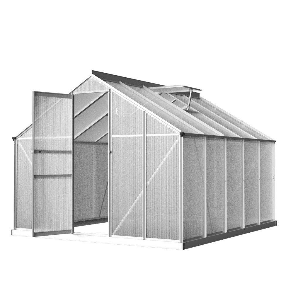 Greenfingers Greenhouse 3x2.5x1.95M Aluminium Polycarbonate Green House Garden Shed - Ozstylz