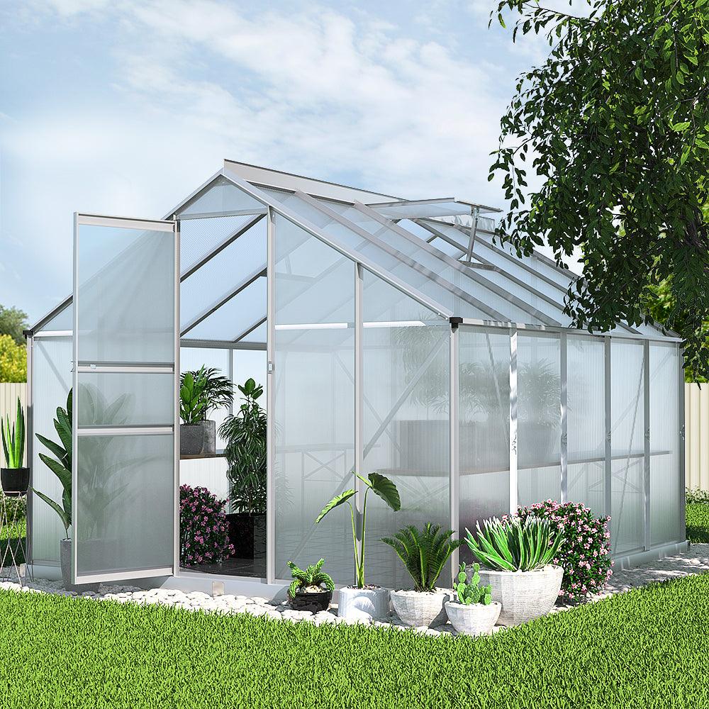 Greenfingers Greenhouse 3x2.5x1.95M Aluminium Polycarbonate Green House Garden Shed - Ozstylz