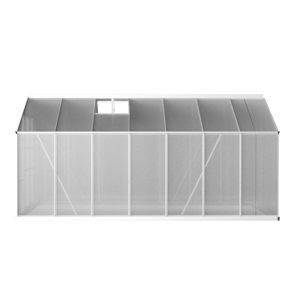 Greenfingers Greenhouse 4.1x2.5x2.26M Double Doors Aluminium Green House Garden Shed - Ozstylz