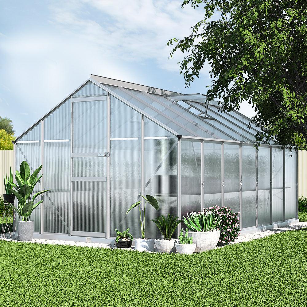 Greenfingers Greenhouse 4.2x2.5x1.95M Aluminium Polycarbonate Green House Garden Shed - Ozstylz