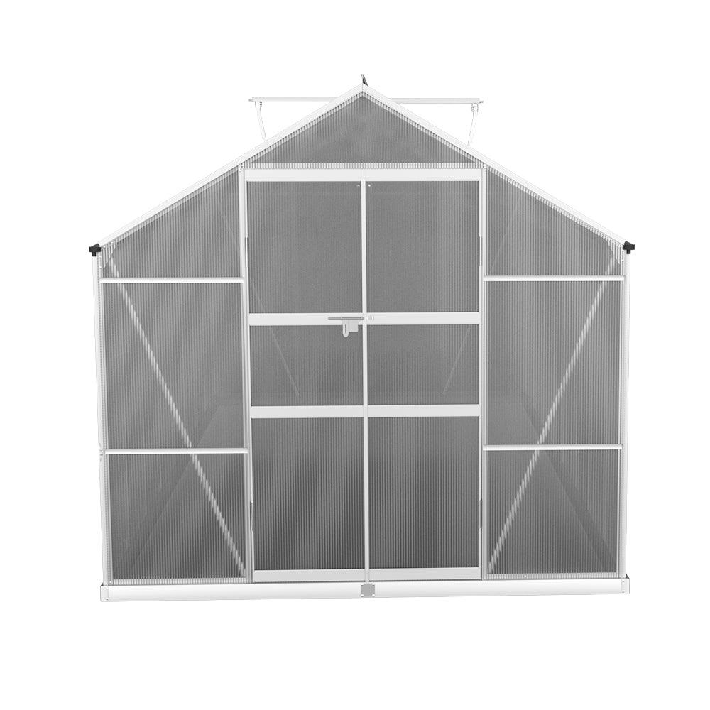 Greenfingers Greenhouse 4.7x2.5x2.26M Double Doors Aluminium Green House Garden Shed - Ozstylz