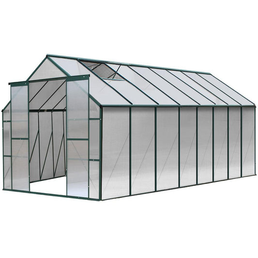 Greenfingers Greenhouse 5.1x2.44x2.1M Aluminium Polycarbonate Green House Garden Shed - Ozstylz