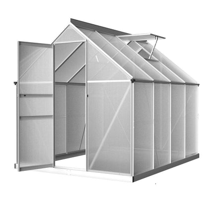 Greenfingers Greenhouse Aluminium Green House Polycarbonate Garden Shed 2.4x1.9M - Ozstylz