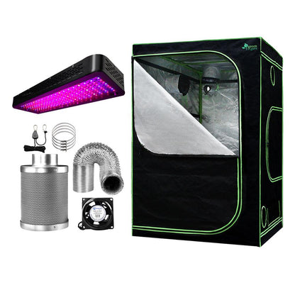 Greenfingers Grow Tent Light Kit 150x150x200CM 2000W LED 4" Vent Fan,Greenfingers Grow Tent Light Kit LED 2000W Full Spectrum 4" Vent 150x150x200CM - Ozstylz