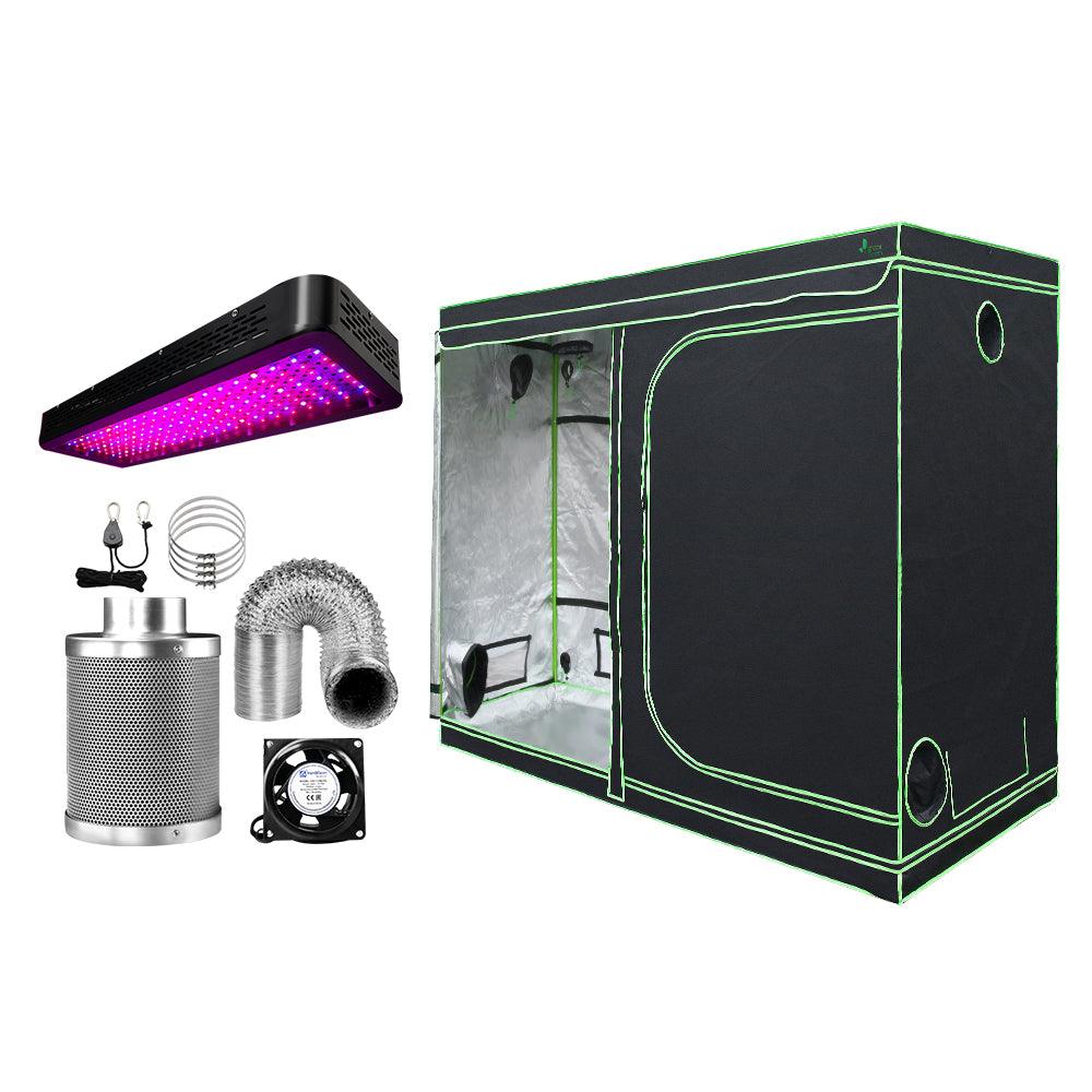 Greenfingers Grow Tent Light Kit 240x120x200CM 2000W LED 6" Vent Fan,Greenfingers Grow Tent Light Kit LED 2000W Full Spectrum 6" Vent 240x120x200CM - Ozstylz