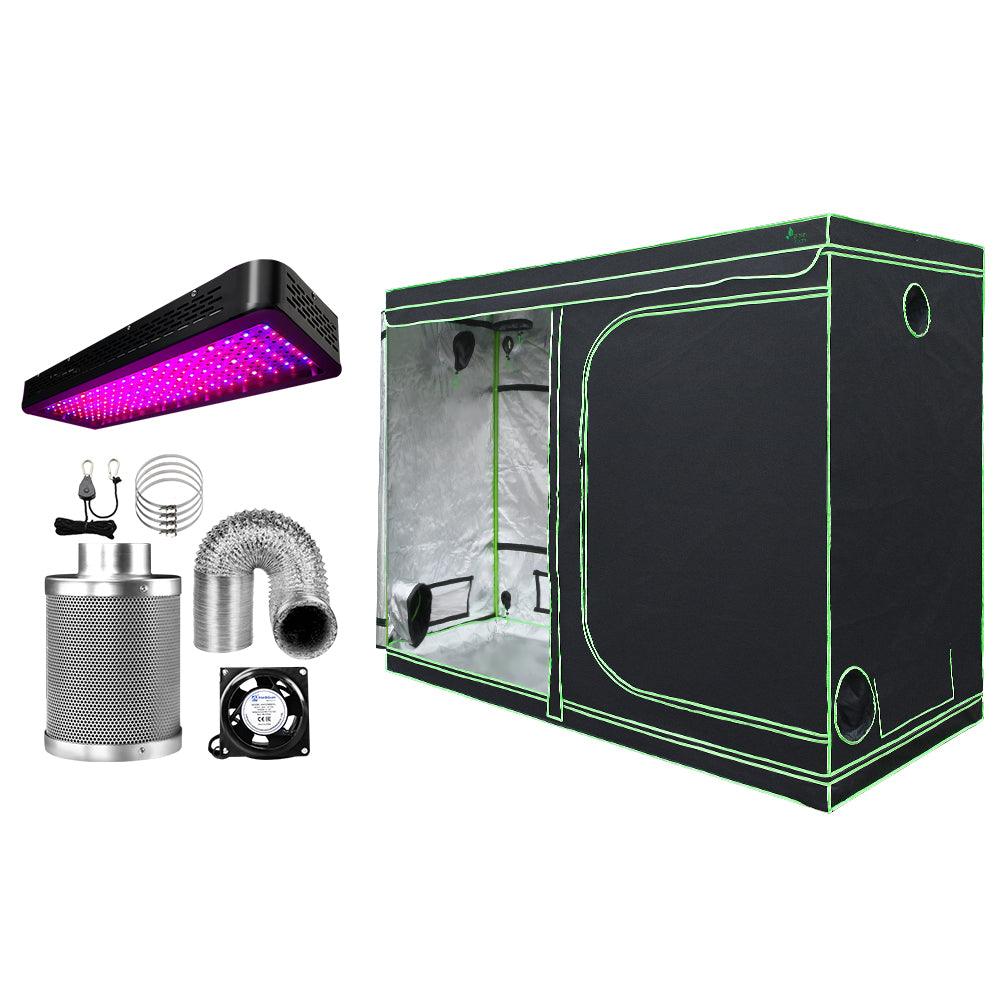 Greenfingers Grow Tent Light Kit 280x140x200CM 2000W LED 6" Vent Fan,Greenfingers Grow Tent Light Kit LED 2000W Full Spectrum 6" Vent 280x140x200CM - Ozstylz