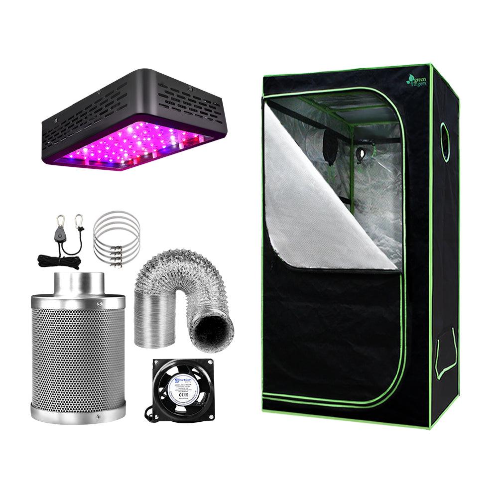 Greenfingers Grow Tent Light Kit 60x60x140CM 600W LED 4" Vent Fan,Greenfingers Grow Tent Light Kit LED 600W Full Spectrum 4" Vent 60x60x140CM - Ozstylz