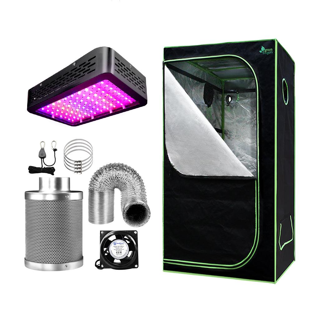 Greenfingers Grow Tent Light Kit 80x80x160CM 1000W LED 4" Vent Fan,Greenfingers Grow Tent Light Kit LED 1000W Full Spectrum 4" Vent 80x80x160CM - Ozstylz