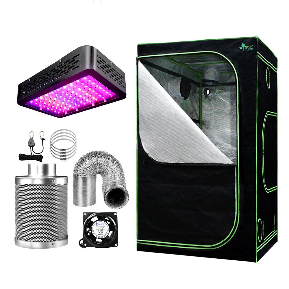 Greenfingers Grow Tent Light Kit 90x90x180CM 1000W LED 6" Vent Fan,Greenfingers Grow Tent Light Kit LED 1000W Full Spectrum 6" Vent 90x90x180CM - Ozstylz