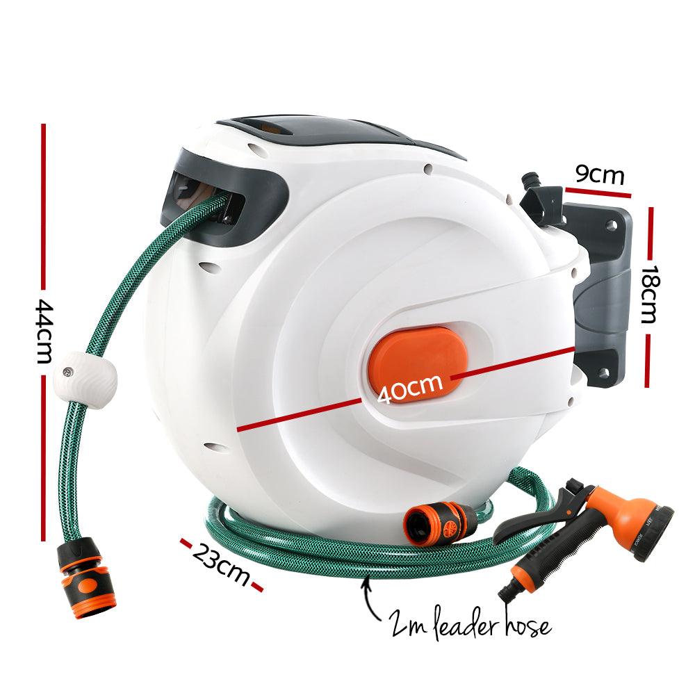 Greenfingers Retractable Hose Reel 30M Garden Water Spray Gun Auto Rewind - Ozstylz