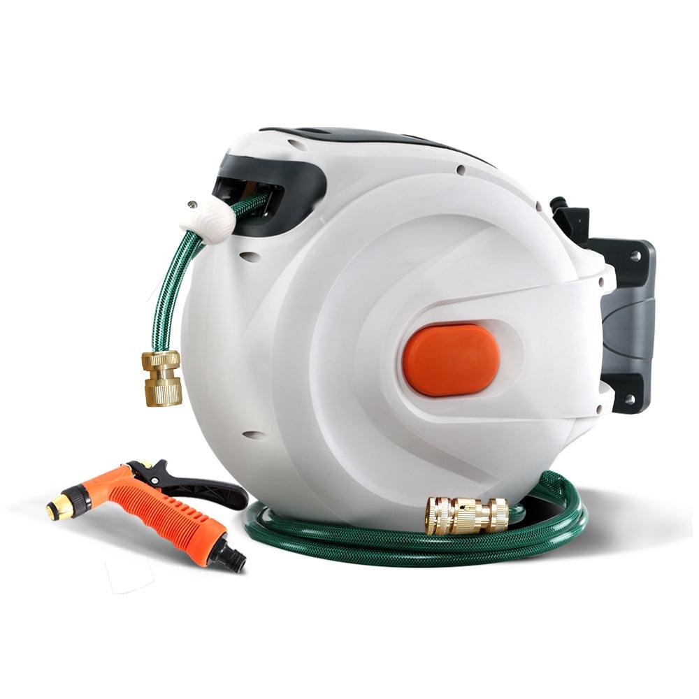 Greenfingers Water Hose Reel 20M Retractable Garden Brass Spray Gun Auto Rewind - Ozstylz