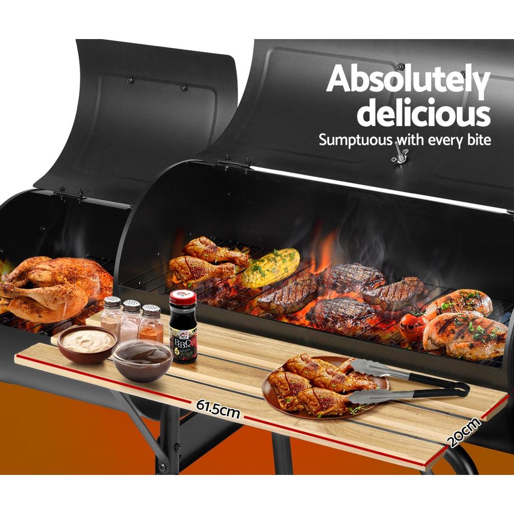 Grillz BBQ Grill 2-In-1 Offset Charcoal Smoker - Ozstylz