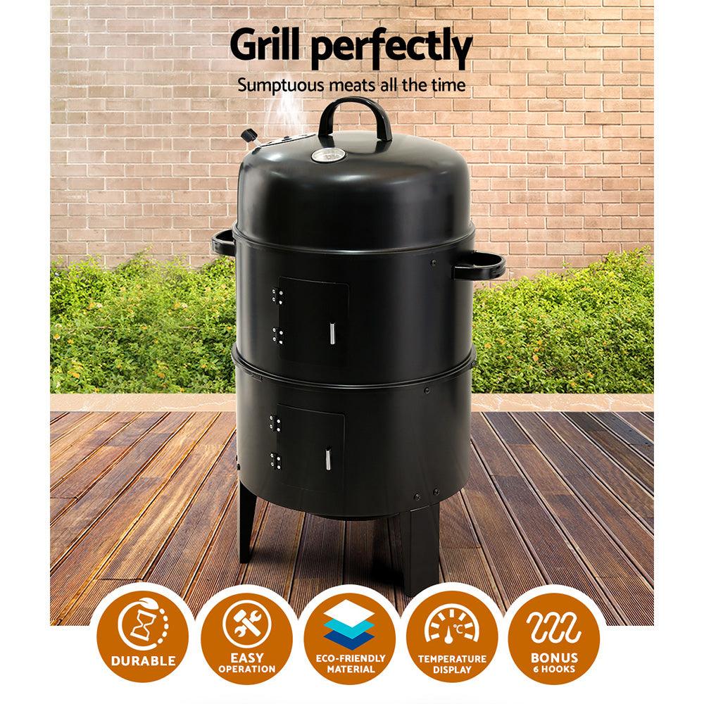 Grillz BBQ Grill 3-In-1 Charcoal Smoker - Ozstylz