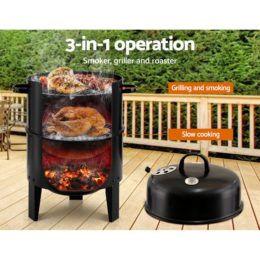 Grillz BBQ Grill 3-In-1 Charcoal Smoker - Ozstylz