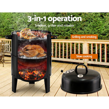 Grillz BBQ Grill 3-In-1 Charcoal Smoker - Ozstylz