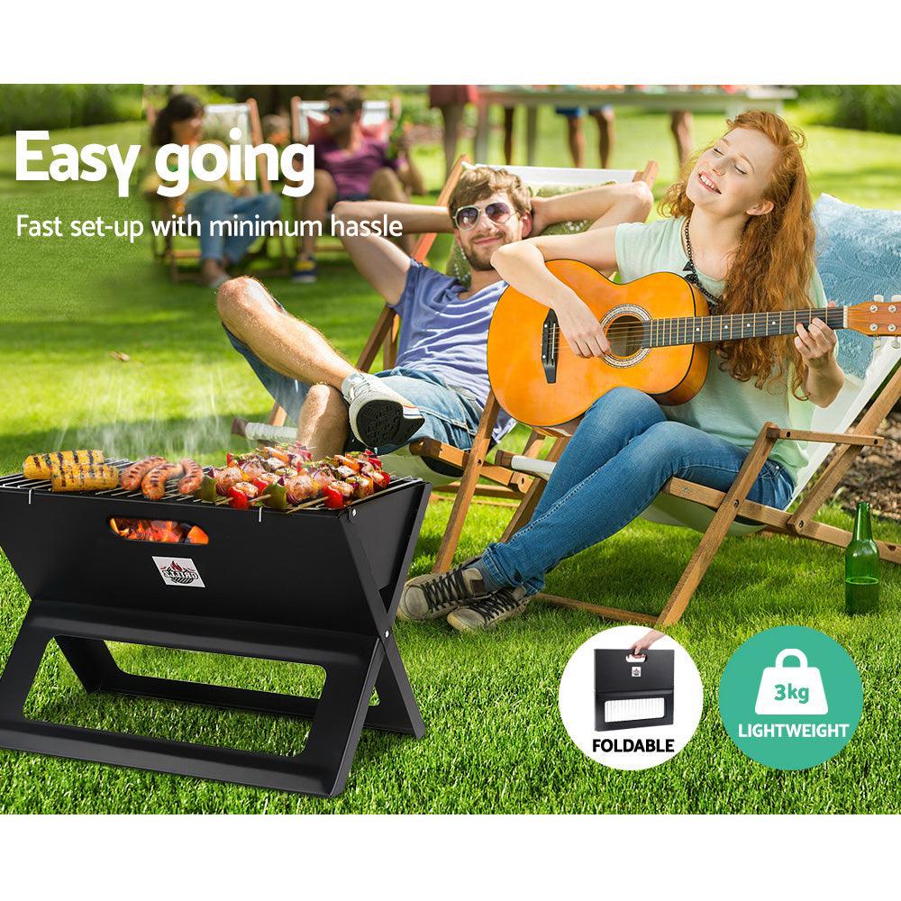 Grillz BBQ Grill Charcoal Smoker Foldable - Ozstylz