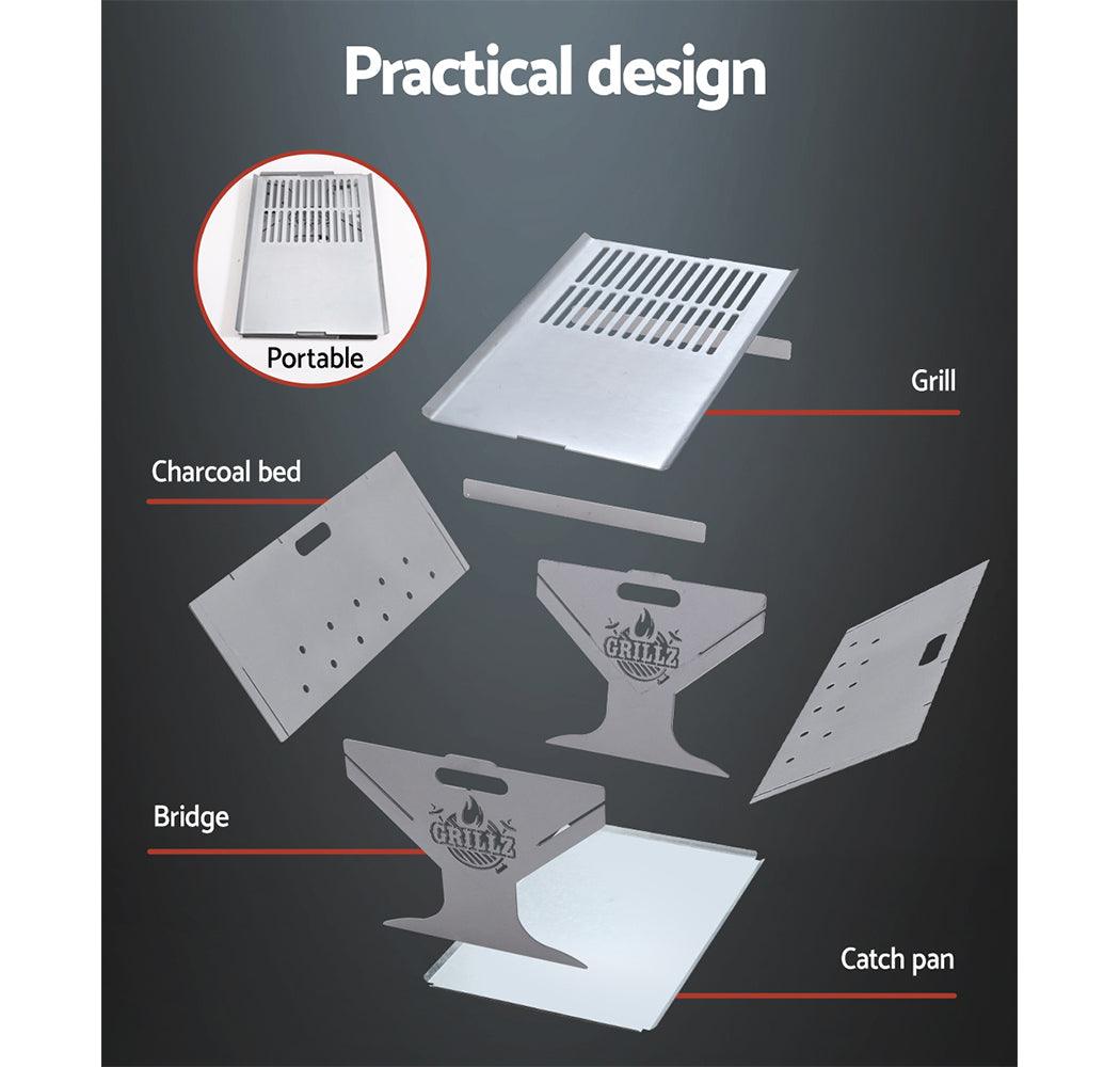 Grillz Fire Pit BBQ Grill Steel - Ozstylz