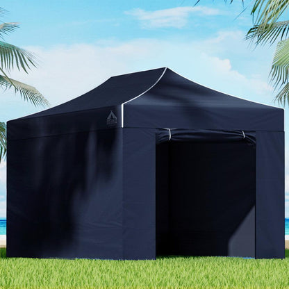 Instahut Gazebo 3x4.5 Pop Up Marquee Folding Tent Wedding Gazebos Camping Outdoor Shade Canopy Navy - Ozstylz