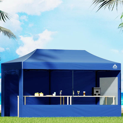 Instahut Gazebo 3x6 Pop Up Marquee Folding Tent Wedding Gazebos Camping Outdoor Shade Canopy Blue - Ozstylz