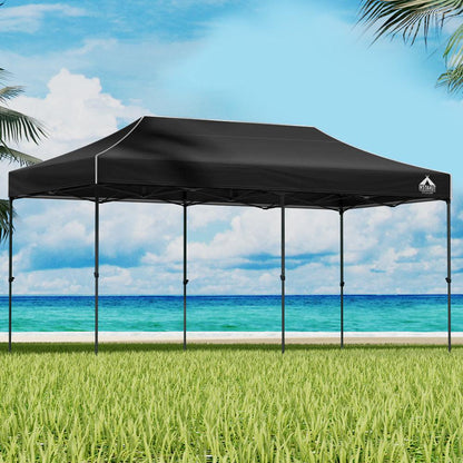 Instahut Gazebo Pop Up 3x6m w/Base Podx4 Marquee Folding Outdoor Wedding Camping Tent Shade Canopy Navy - Ozstylz